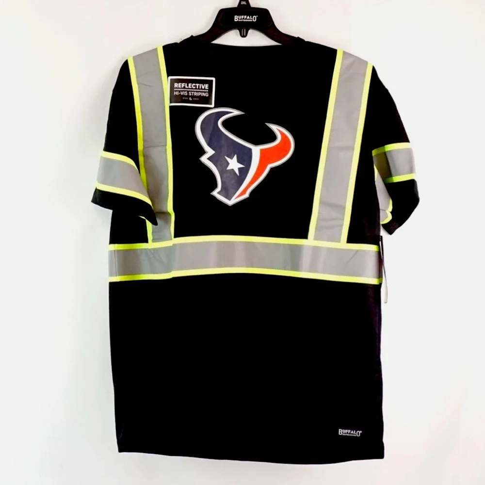 NWT [Buffalo Outdoors] x NFL Houston Texans Safety Short Sleeve Shirt Men’s L - Picture 3 of 10